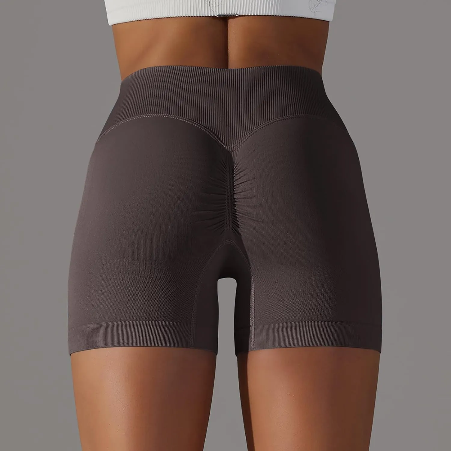 Women'S Crossover Athletic Shorts 2024 Trendy Summer High Waisted Workout Biker Shorts Solid Stretchy Yoga Shorts