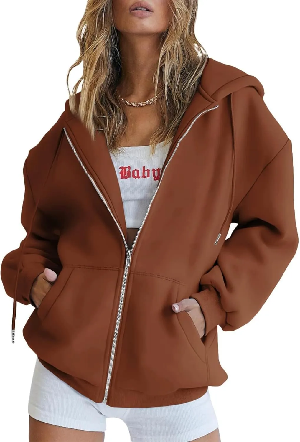 Womens Fashion Jackets Oversized Casual Sweaters Womens Zipper Hoodies Fall Long Sleeve Sweatshirts