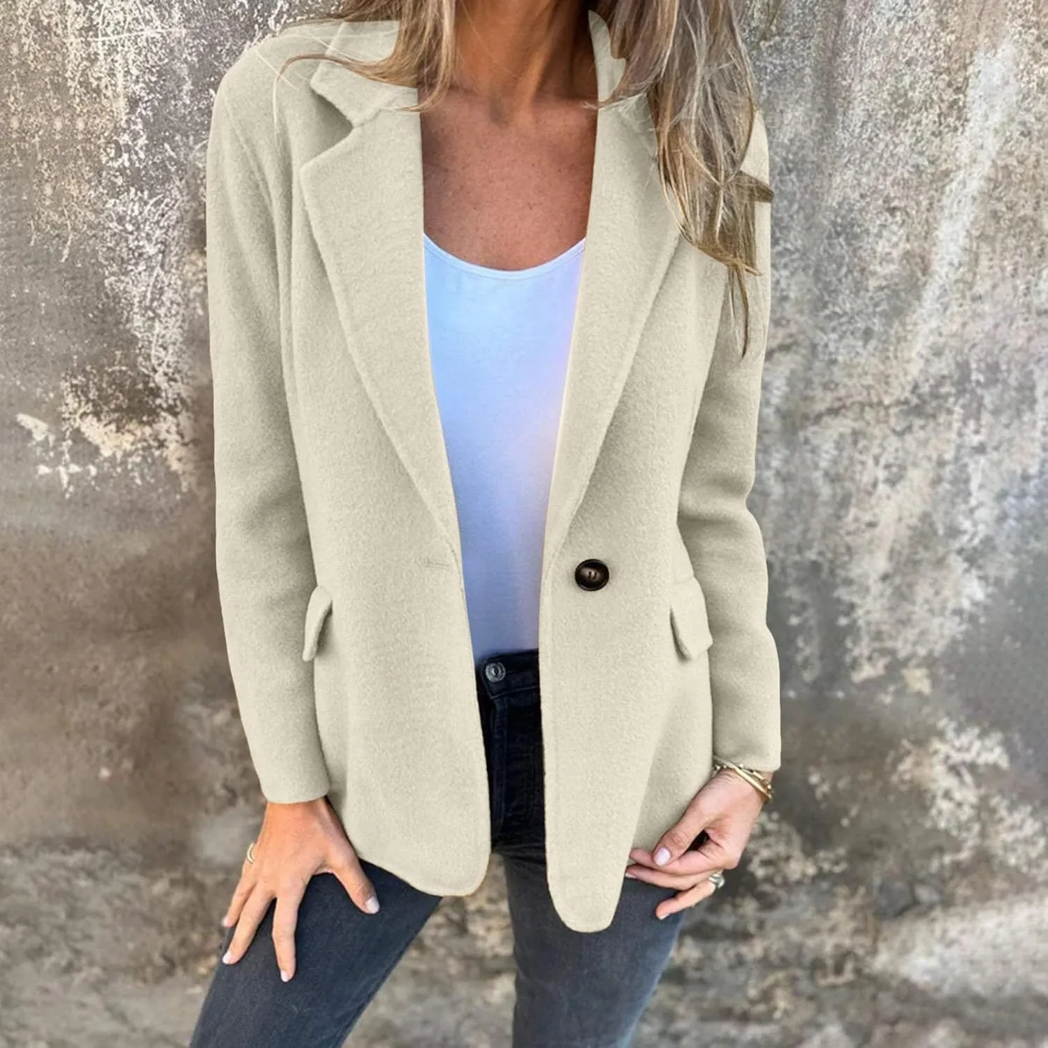 Womens Jackets Casual Single Breasted Hooded Jacket Lapel Neck Long Sleeve Solid Color Trench Coat for Women 2024