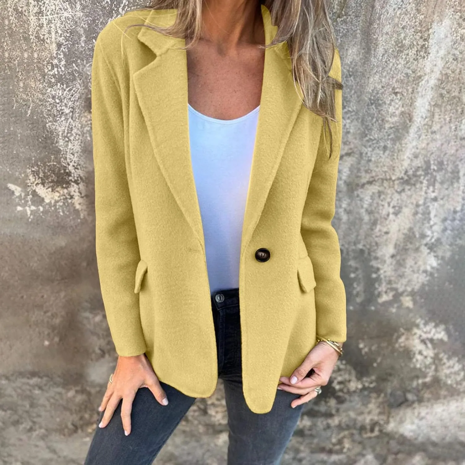 Womens Jackets Casual Single Breasted Hooded Jacket Lapel Neck Long Sleeve Solid Color Trench Coat for Women 2024