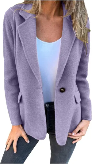 Womens Jackets Casual Single Breasted Hooded Jacket Lapel Neck Long Sleeve Solid Color Trench Coat for Women 2024