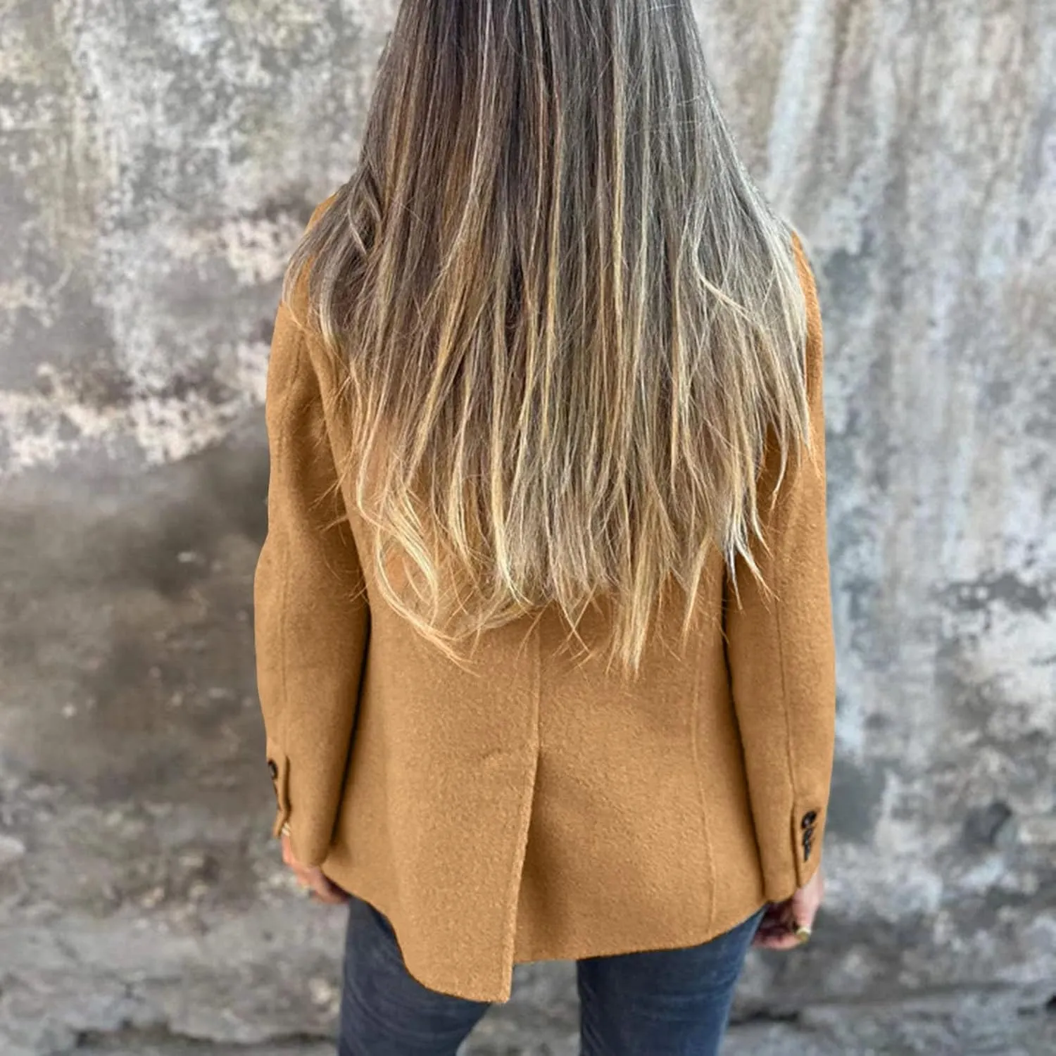 Womens Jackets Casual Single Breasted Hooded Jacket Lapel Neck Long Sleeve Solid Color Trench Coat for Women 2024
