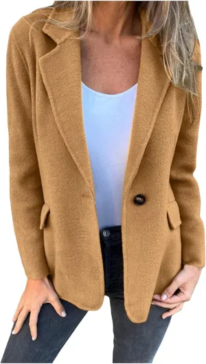 Womens Jackets Casual Single Breasted Hooded Jacket Lapel Neck Long Sleeve Solid Color Trench Coat for Women 2024