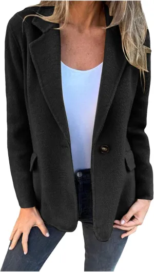 Womens Jackets Casual Single Breasted Hooded Jacket Lapel Neck Long Sleeve Solid Color Trench Coat for Women 2024
