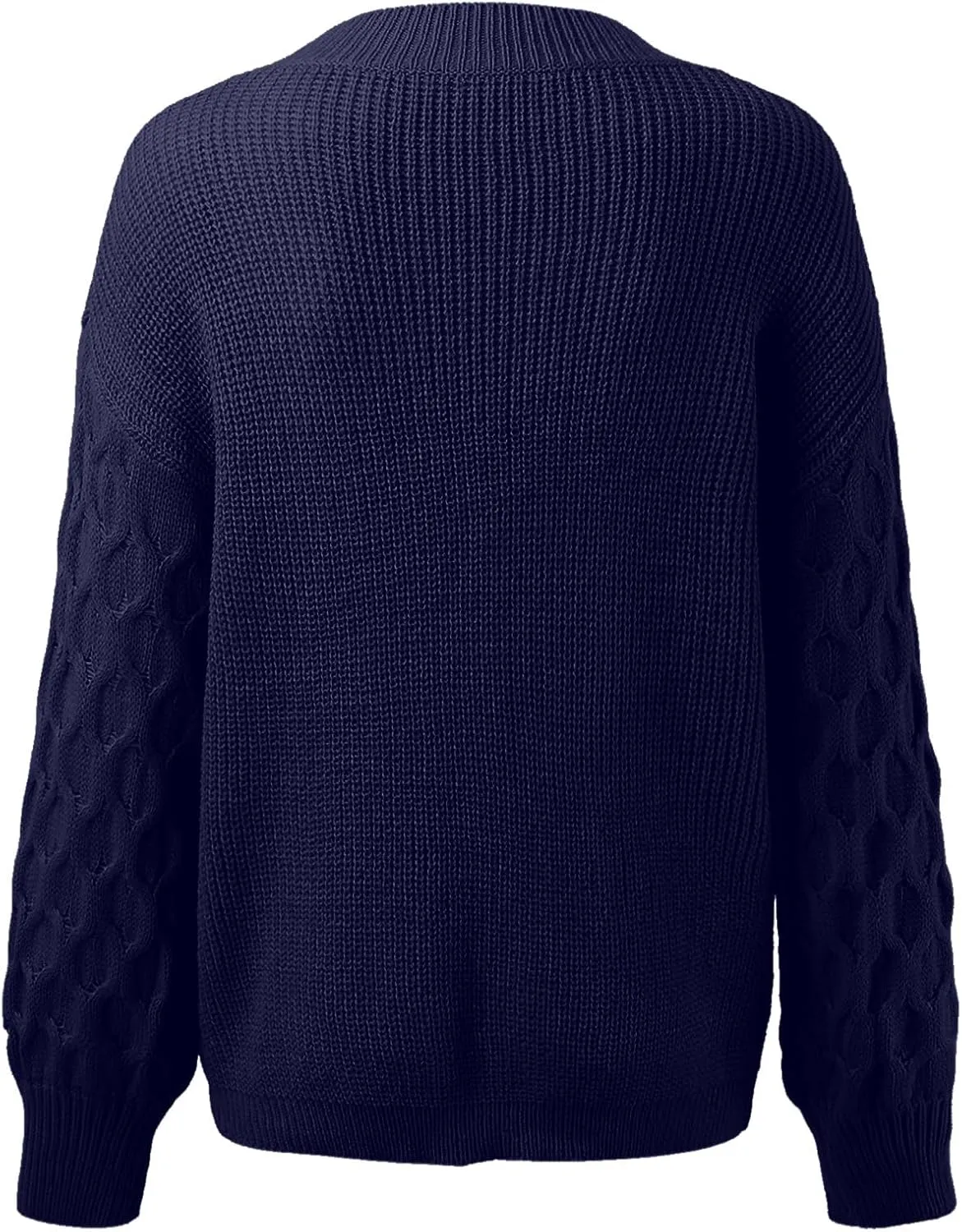 Womens Knit Sweater Fisherman Creweneck Sweater Drop Shoulder Crewneck Sweater Crewneck Loose Chunky Knit Tops