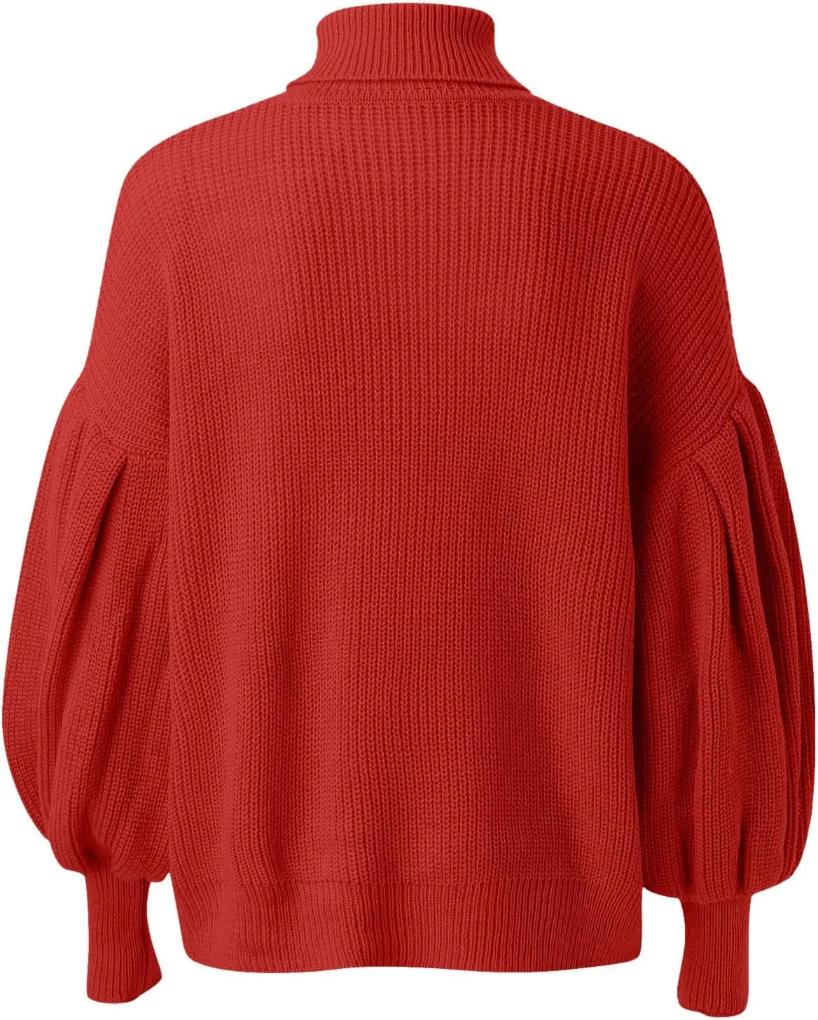 Womens Knit Sweater Solid Casual Chunky Knit Sweater Baggy Soft Warm Puff Long Sleeves Sweater Casual Loose