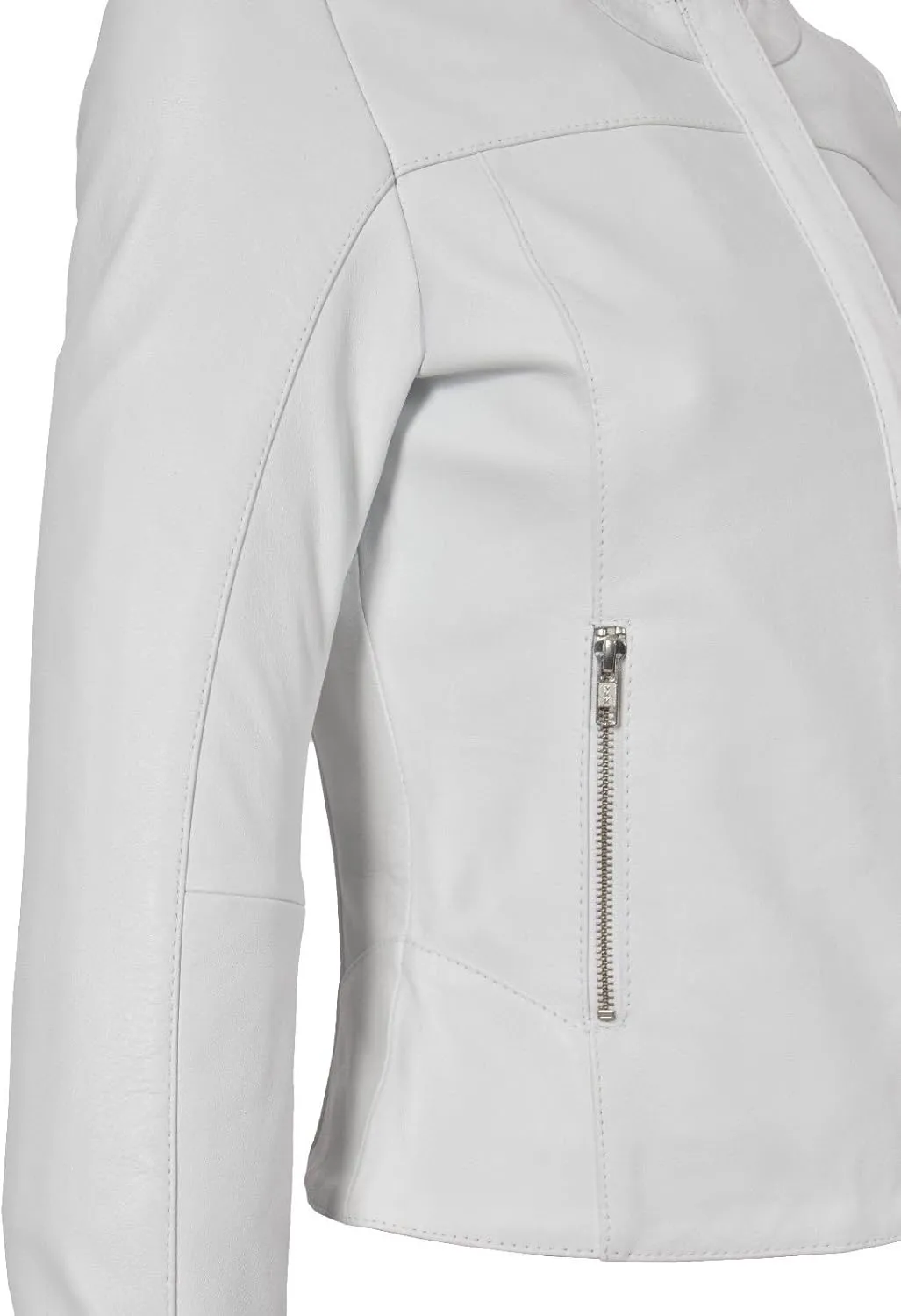Womens Leather Jackets Motorcycle Quilted Bomber Stylish Biker Outerwear White Real Leather Jacket Women