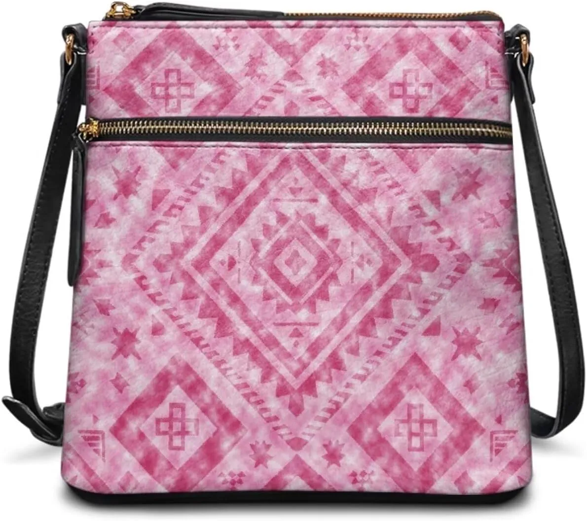 Women's Leather Shoulder Bag Soft Ladies Crossbody Bags with Multiple Pockets Fashion Handbags Zip Sling Purses