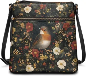 Women's Leather Shoulder Bag Soft Ladies Crossbody Bags with Multiple Pockets Fashion Handbags Zip Sling Purses