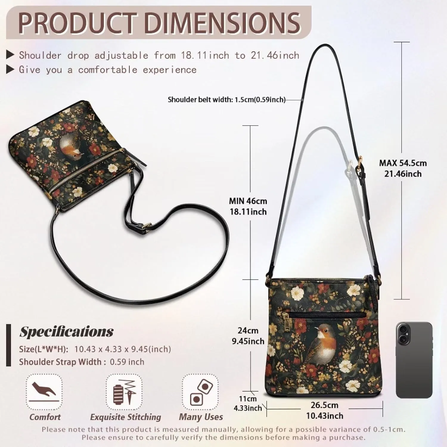 Women's Leather Shoulder Bag Soft Ladies Crossbody Bags with Multiple Pockets Fashion Handbags Zip Sling Purses