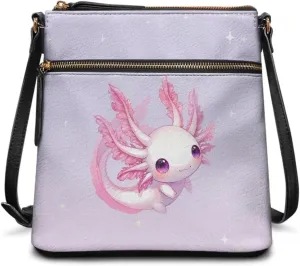 Women's Leather Shoulder Bag Soft Ladies Crossbody Bags with Multiple Pockets Fashion Handbags Zip Sling Purses
