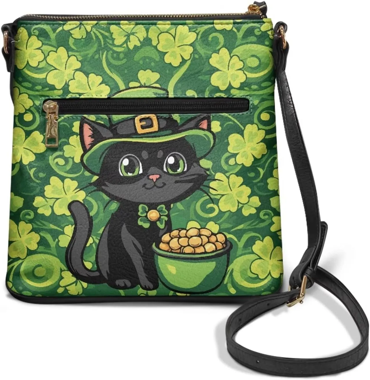 Women's Leather Shoulder Bag Soft Ladies Crossbody Bags with Multiple Pockets Fashion Handbags Zip Sling Purses