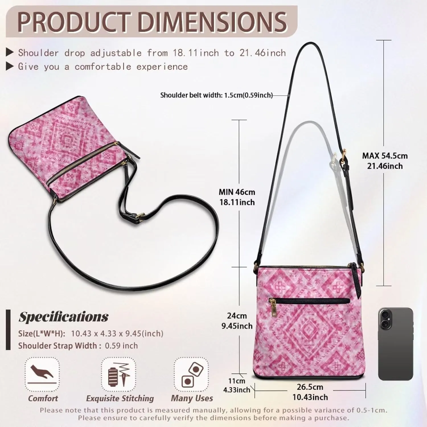 Women's Leather Shoulder Bag Soft Ladies Crossbody Bags with Multiple Pockets Fashion Handbags Zip Sling Purses
