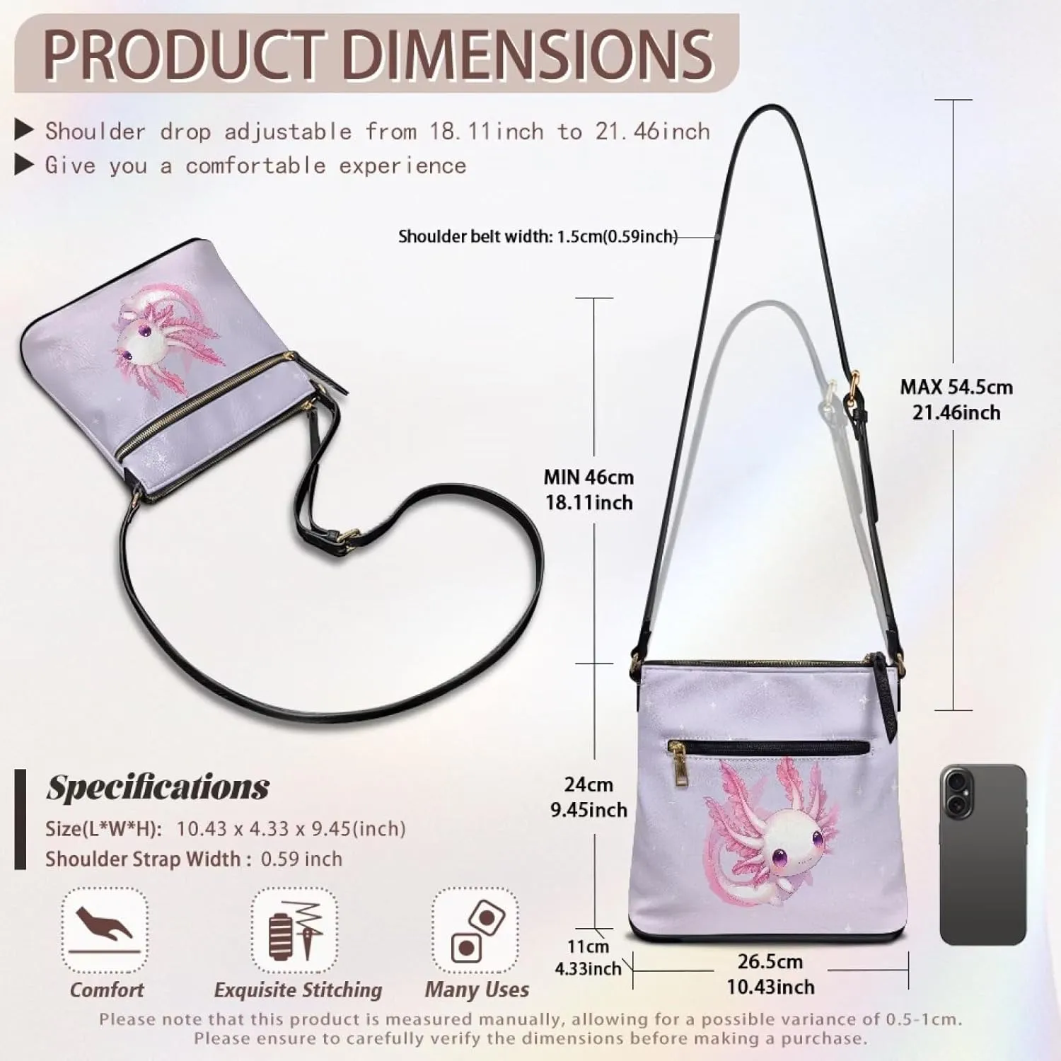 Women's Leather Shoulder Bag Soft Ladies Crossbody Bags with Multiple Pockets Fashion Handbags Zip Sling Purses