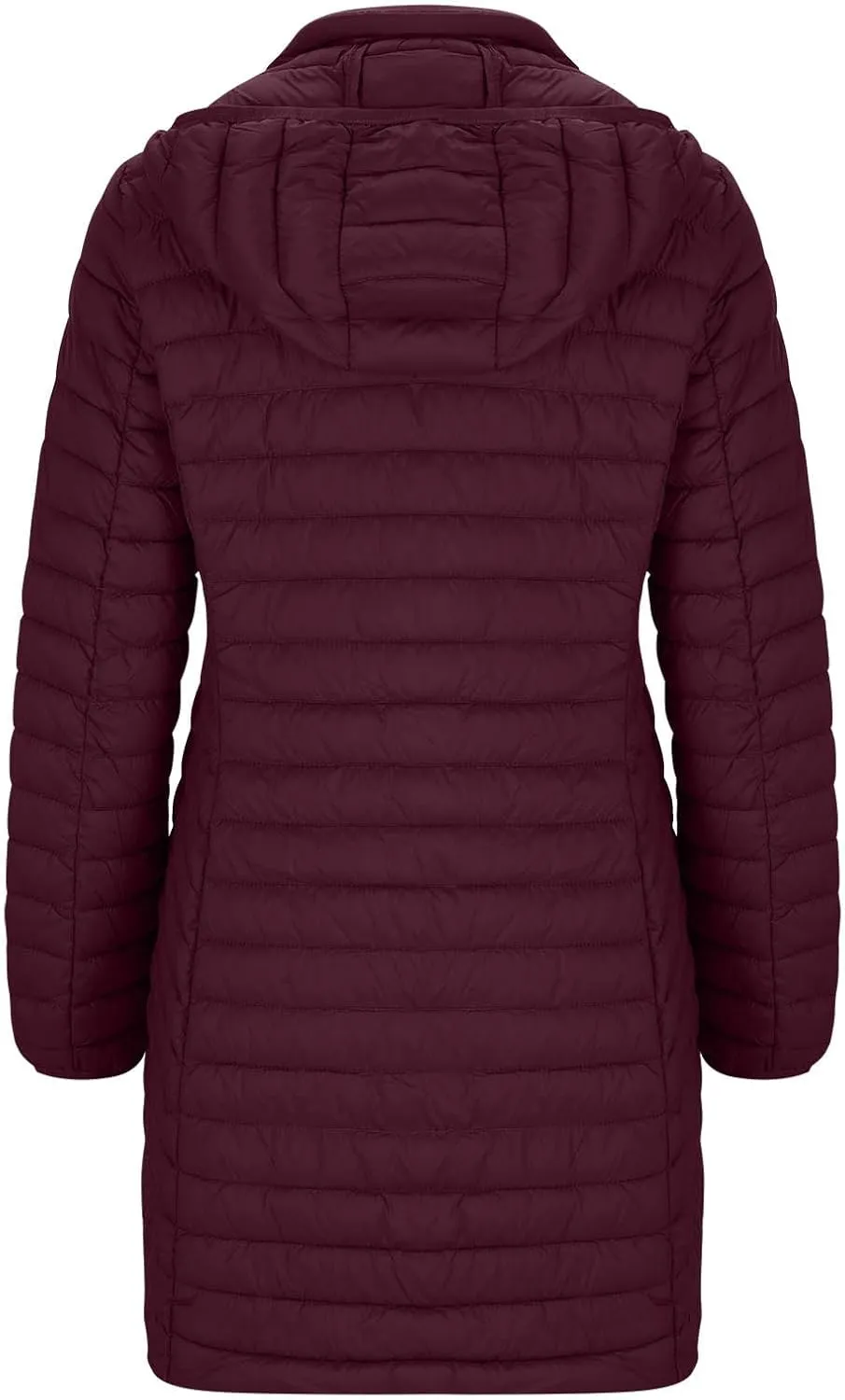 Women's Lightweight Puffer Jackets Winter Warm Long Sleeve Zip Quilted Padded Jacket Plus Size Down Jackets With Hood