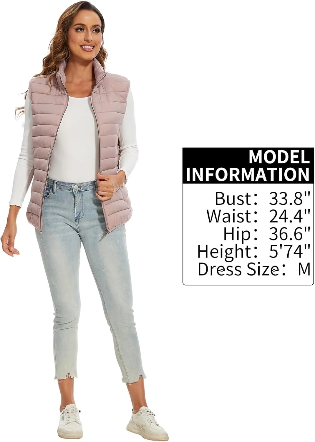 Women's Lightweight Water-Resistant Packable Puffer Vest Sleeveless Quilted Puffer Vest Outerwear
