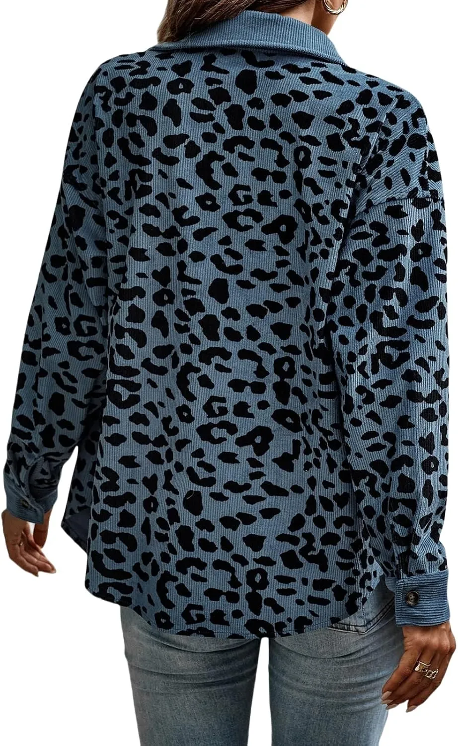 Womens Shacket Jacket Casual Leopard Print Cardigans Shirt Jackets Oversized Button Down Long Sleeve Coat Fall Outfits