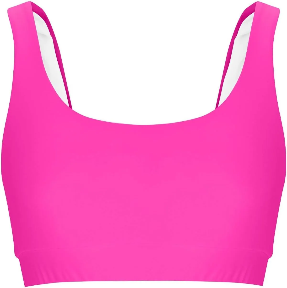 Womens Sports Bra Bikini Tops Scoop Neck Full Coverage Bathing Suits Top Padded Wireless Sporty Crop Swim Tops 2025
