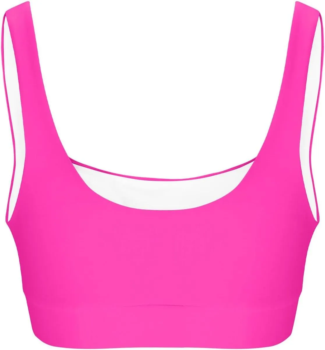 Womens Sports Bra Bikini Tops Scoop Neck Full Coverage Bathing Suits Top Padded Wireless Sporty Crop Swim Tops 2025