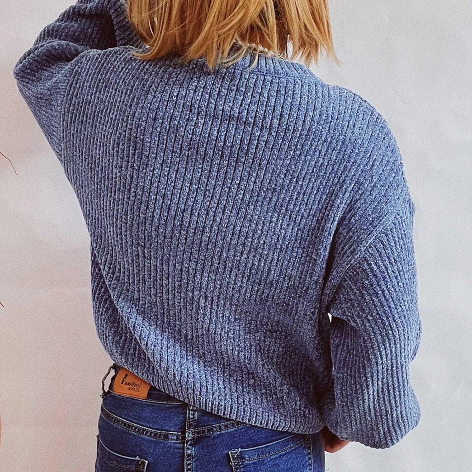 Women's Sweater Winter 2024 Oversized Chunky Knitted Pullover top Sweater Classic Long Sleeve Round Neck Cute Sweater
