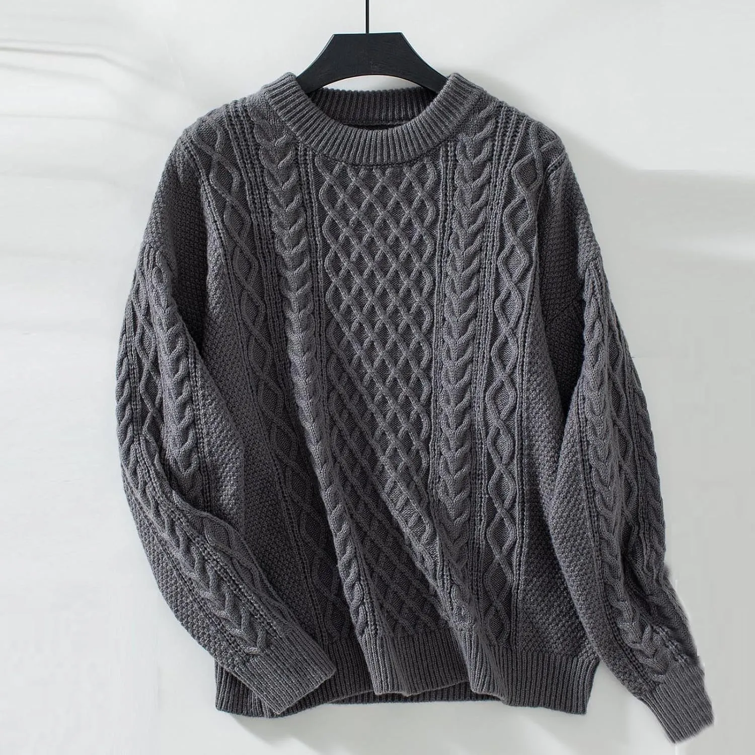 Women's Sweaters Fall Winter Tops Trendy Cable Knit Pullover Sweater Long Sleeve O-Neck Sweatshirt Knitwear Blouse