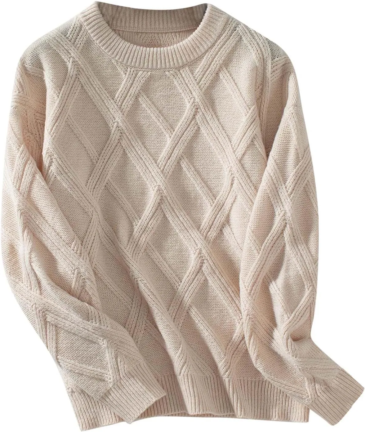 Women's Sweaters Fall Winter Tops Trendy Cable Knit Pullover Sweater Long Sleeve O-Neck Sweatshirt Knitwear Blouse