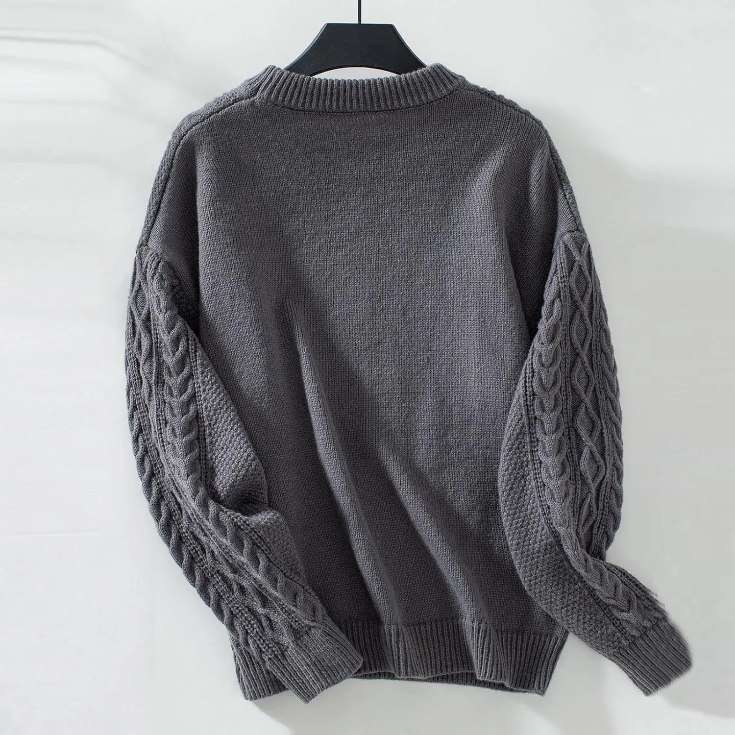 Women's Sweaters Fall Winter Tops Trendy Cable Knit Pullover Sweater Long Sleeve O-Neck Sweatshirt Knitwear Blouse