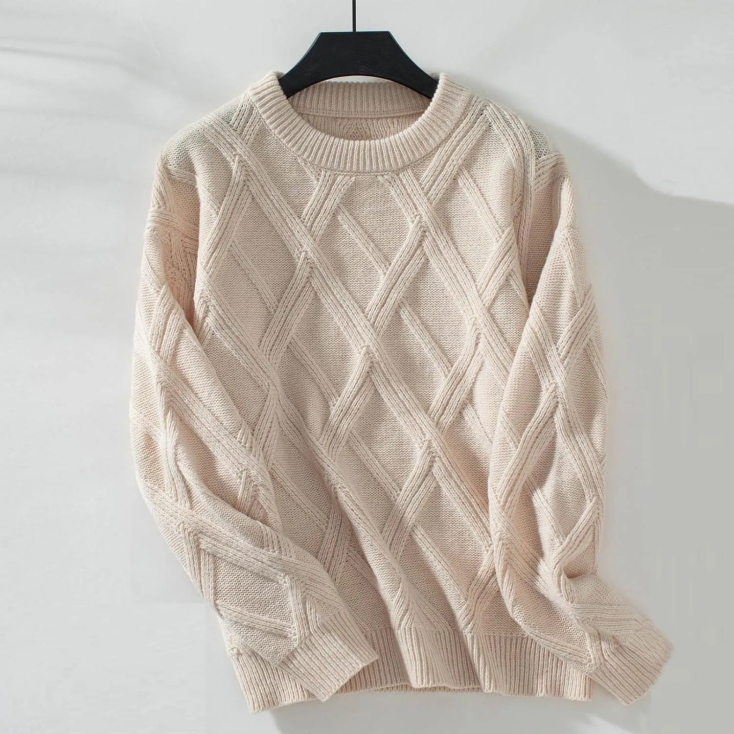 Women's Sweaters Fall Winter Tops Trendy Cable Knit Pullover Sweater Long Sleeve O-Neck Sweatshirt Knitwear Blouse