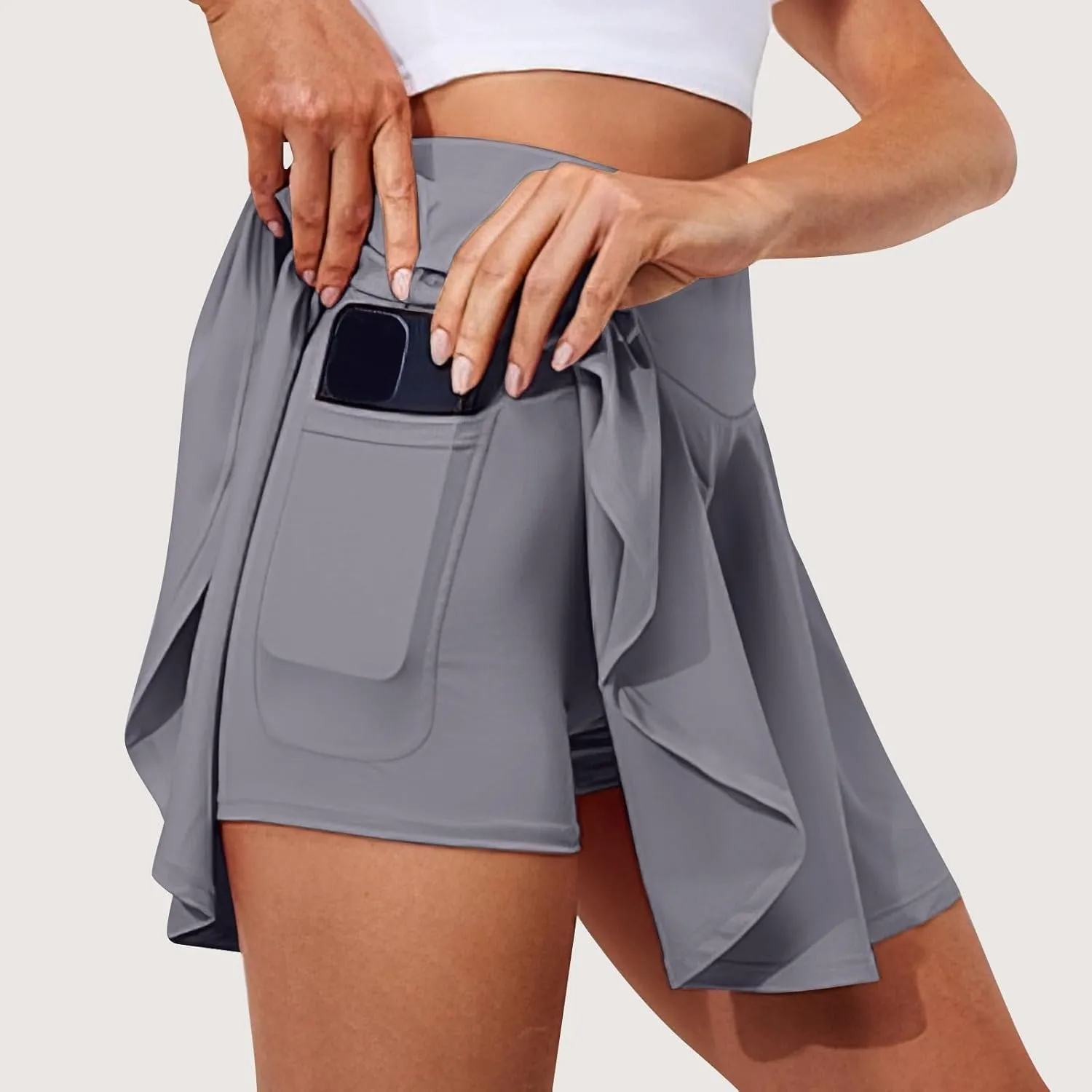 Women's Tennis Skirt with Shorts Underneath Summer Athletic Skorts with Pockets Y2k High Waisted Golf Skirt