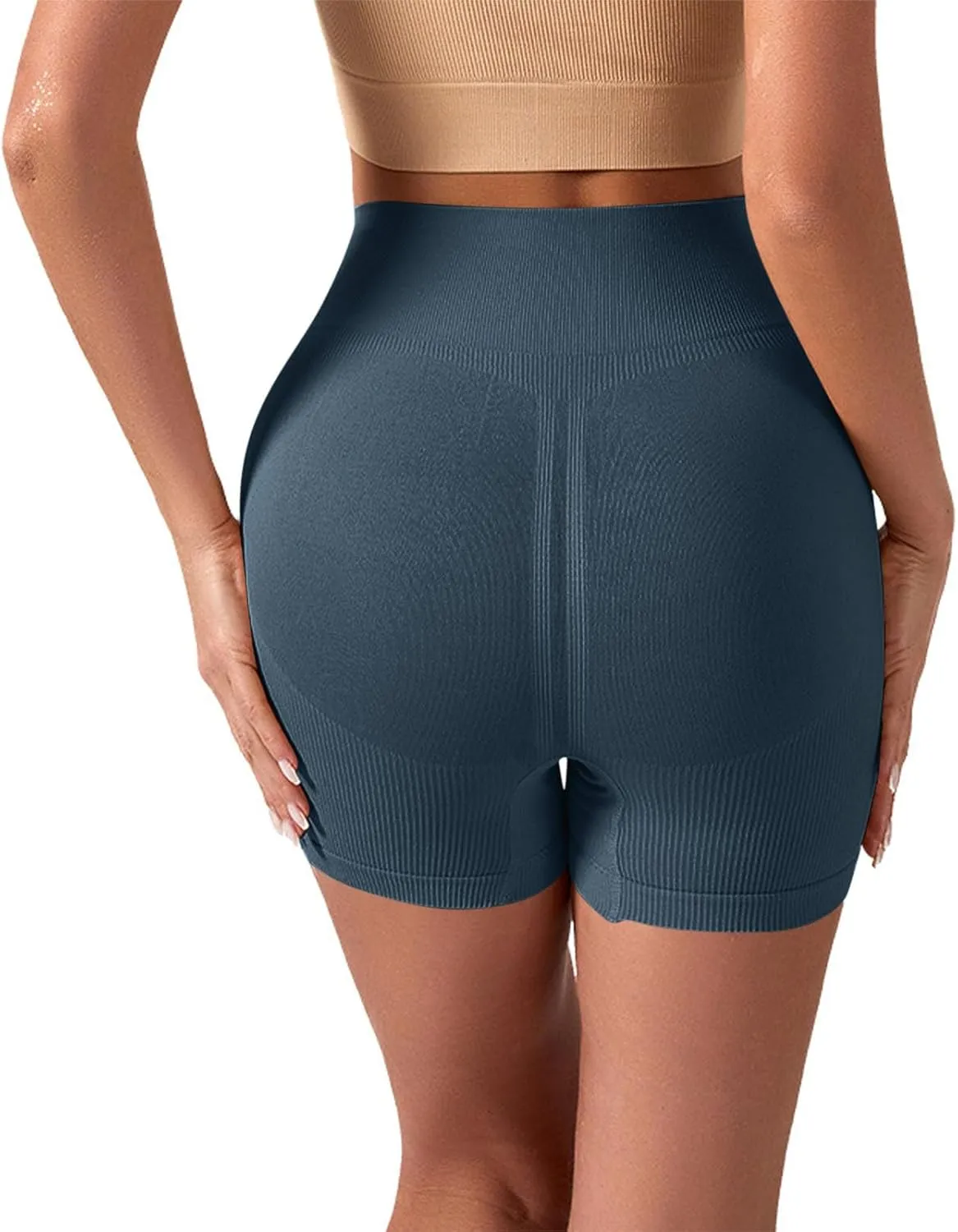 Women's Tummy Control Athletic Yoga Shorts Butt Lifting High Waisted Workout Running Shorts Stretch Gym Yoga Shorts