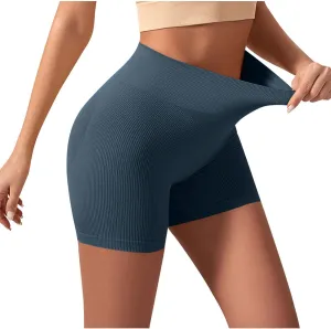 Women's Tummy Control Athletic Yoga Shorts Butt Lifting High Waisted Workout Running Shorts Stretch Gym Yoga Shorts
