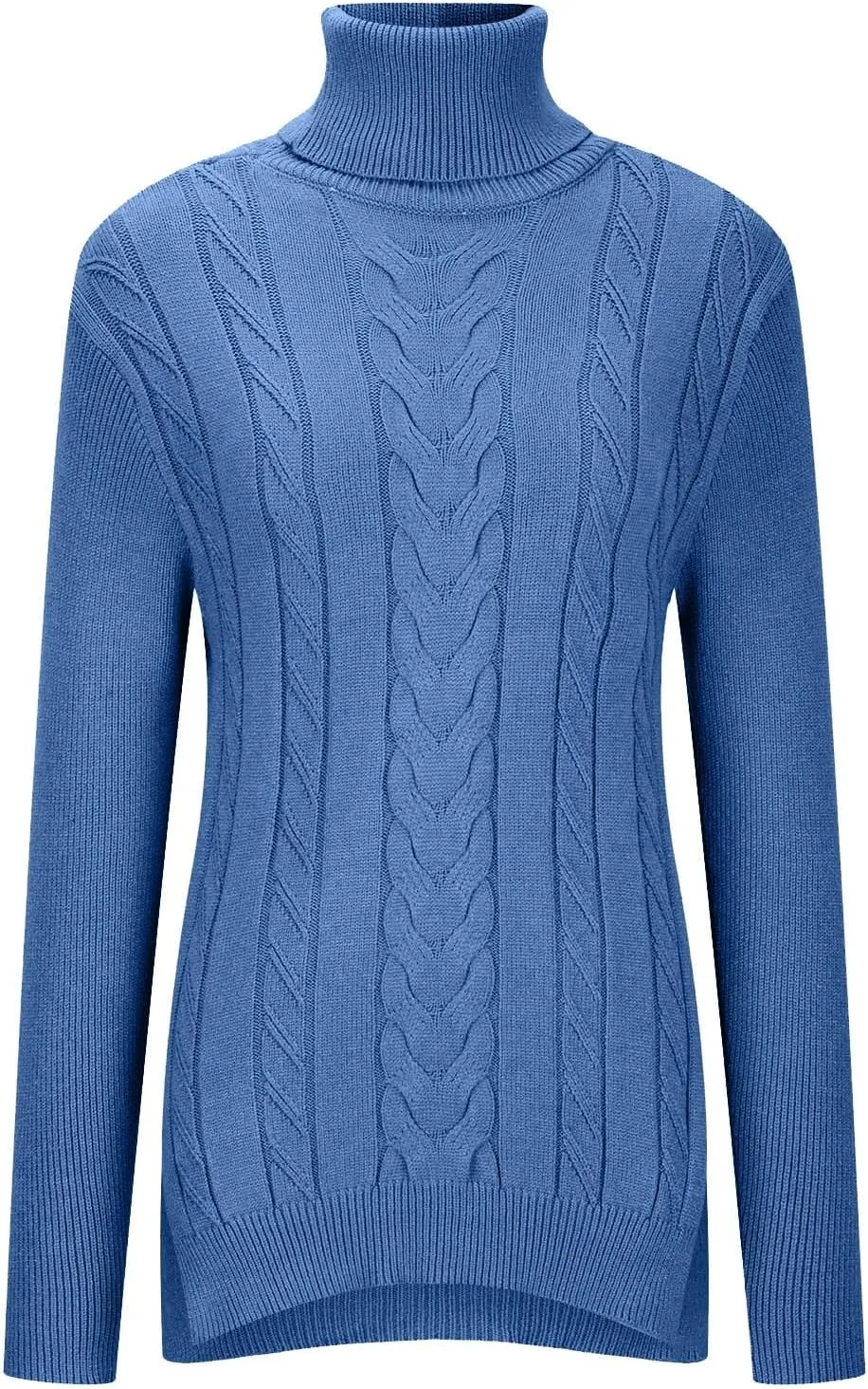 Women's Turtleneck Sweaters Fashion Long Sleeves Ribbed Knit Pullover Loose Casual Knitwear Fall Going Out Tops