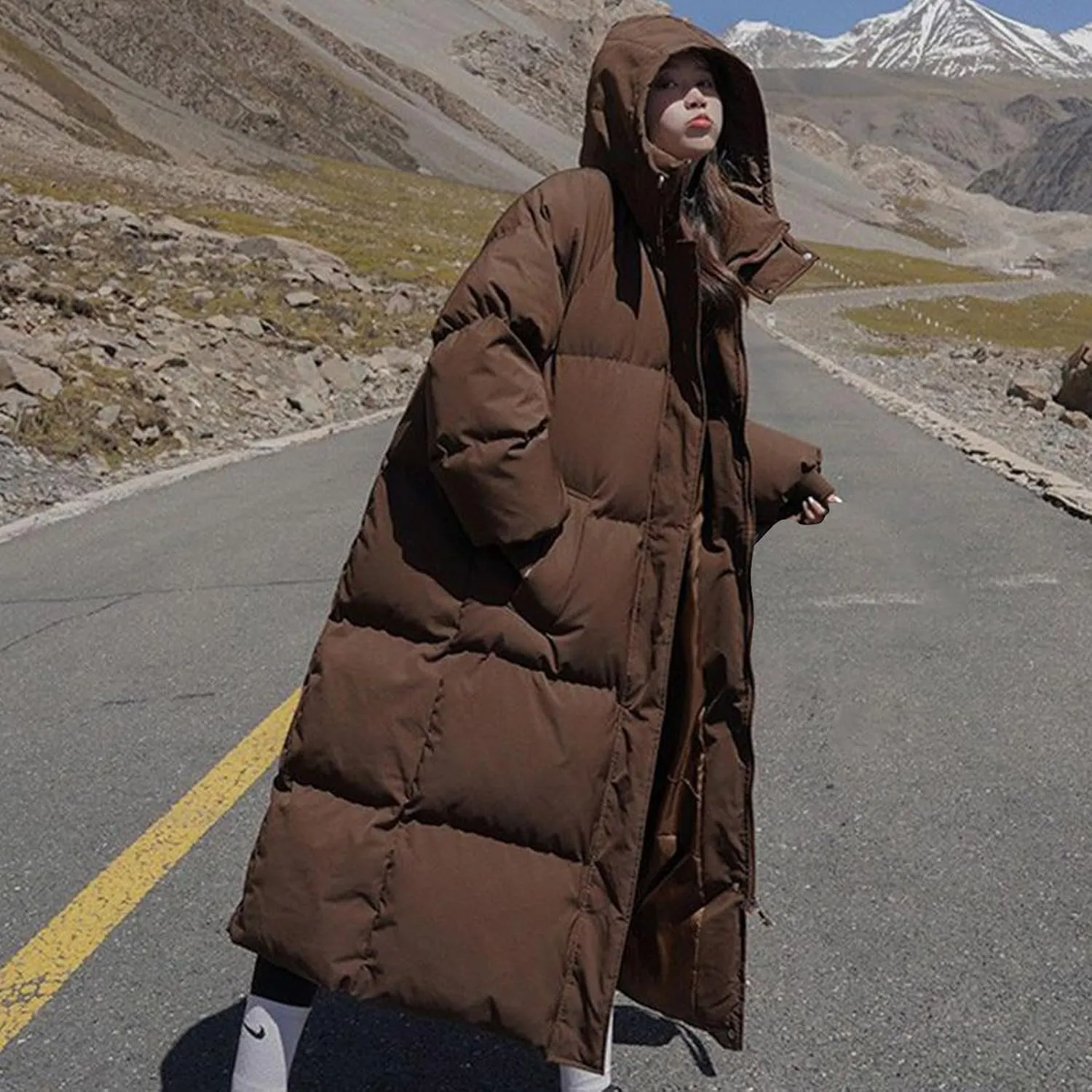 Womens Winter Coats Plus Size Long Puffer Jackets Quilted Lightweight Jackets Parkas Thicken Maxi Down Coats Outerwear