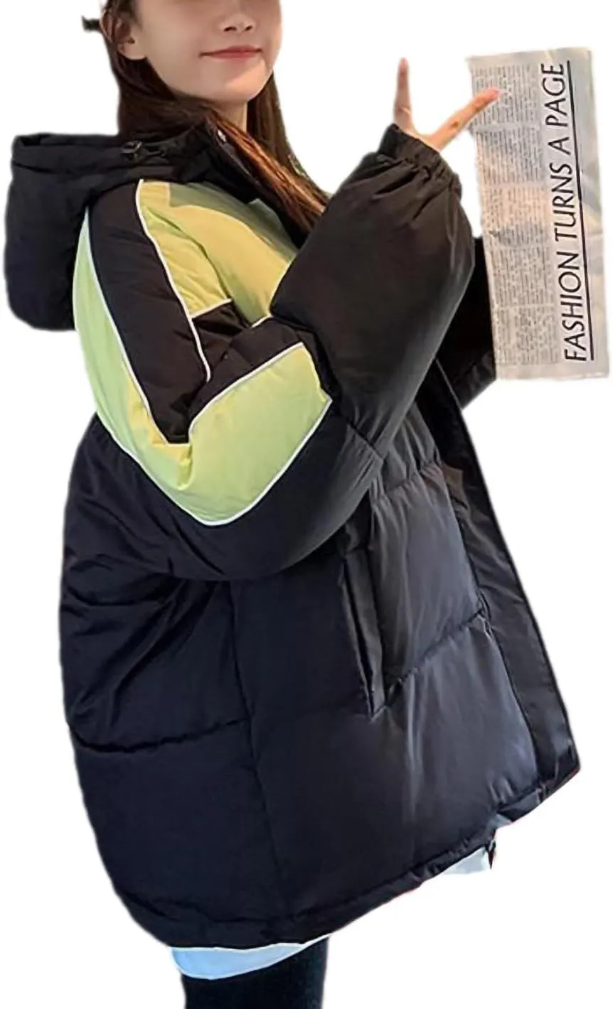 Women's Winter Oversize Jacket Overcoat Thick Down Cotton Padded Bubble Coat Female Casual Loose Hooded Parkas