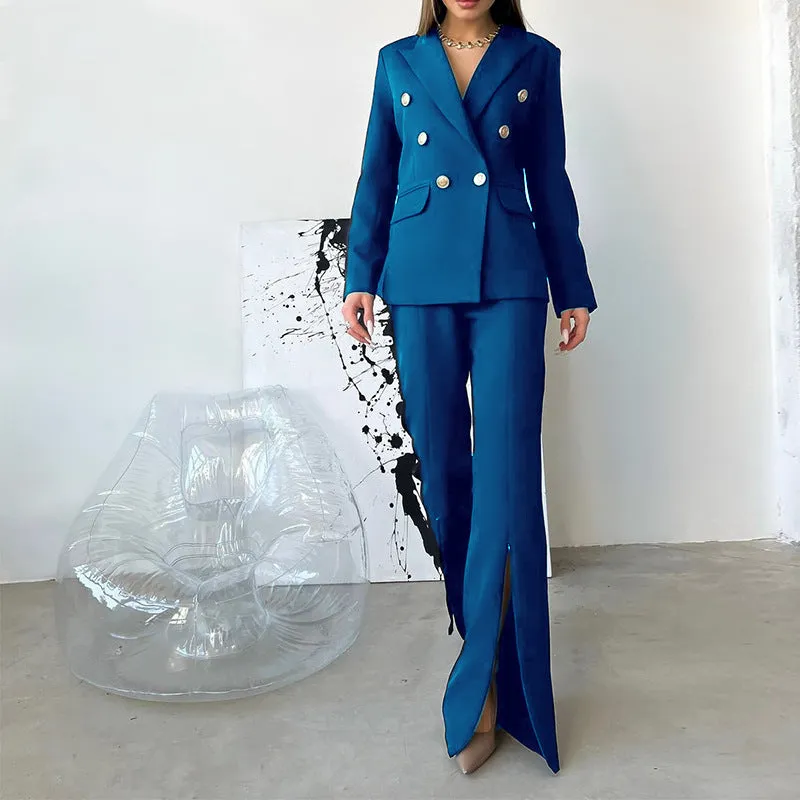 Women's Zipper Bell-Bottom Pants Suit