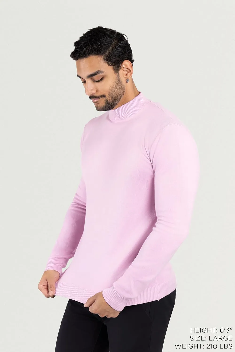 X RAY Mens Mock Neck Sweater, Soft Slim Fit Pullover Top, Basic Mock Neck Sweater for Men