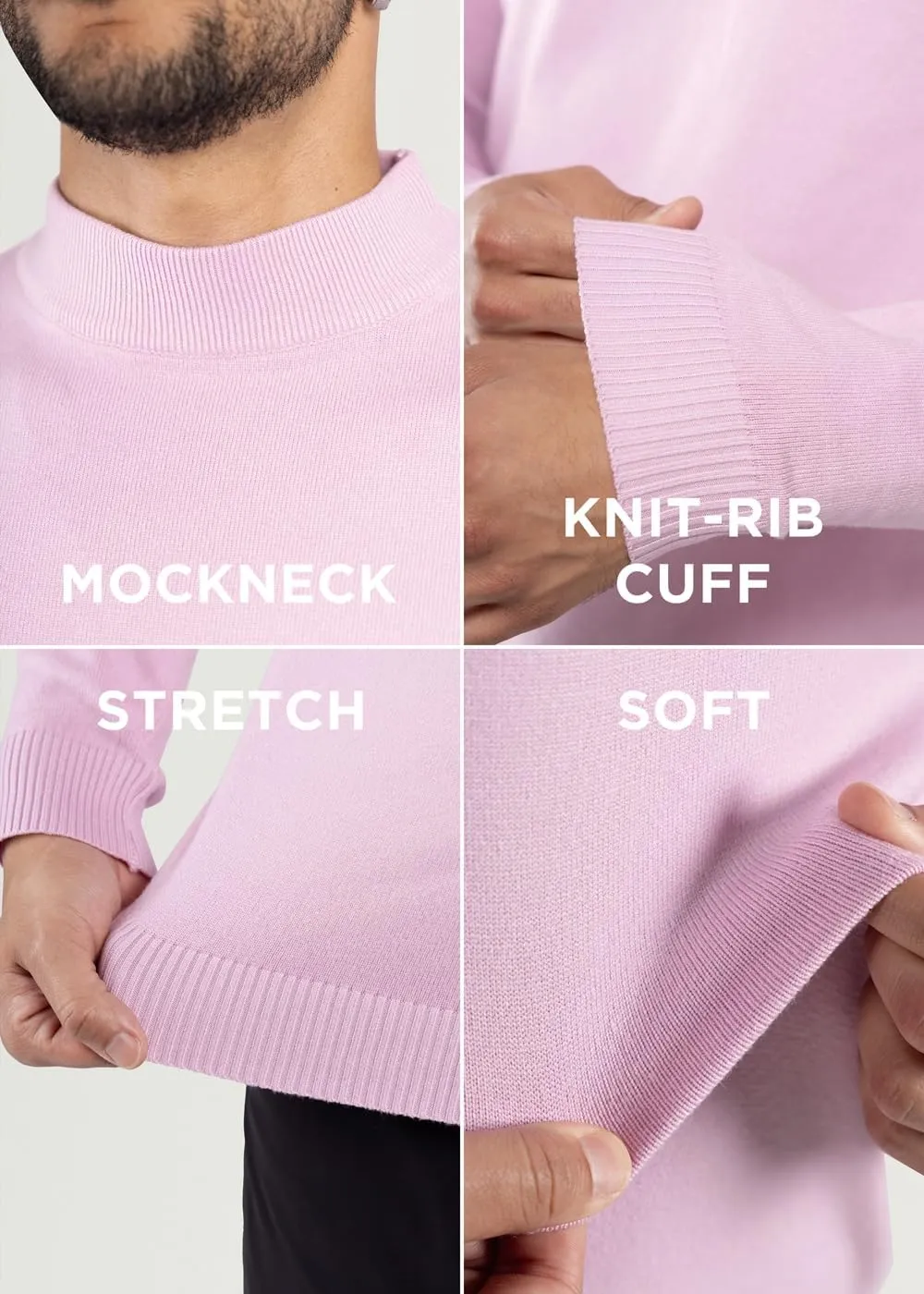 X RAY Mens Mock Neck Sweater, Soft Slim Fit Pullover Top, Basic Mock Neck Sweater for Men