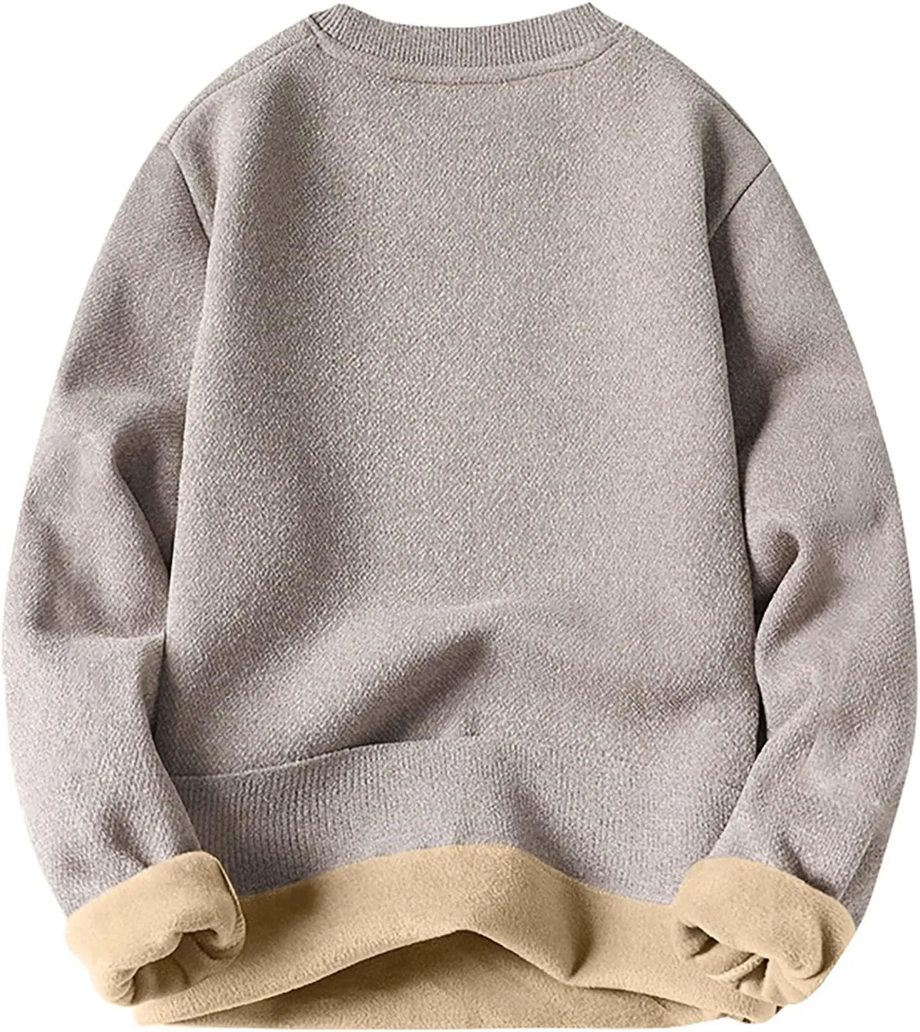 XIAXOGOOL Mens Crewneck Sweater,Mens Sweater Casual Long Sleeve Color Block Round Neck Men's Sweater Loose Knit Pullover