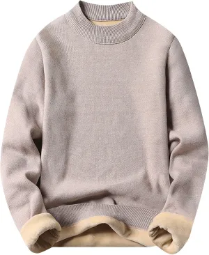 XIAXOGOOL Mens Crewneck Sweater,Mens Sweater Casual Long Sleeve Color Block Round Neck Men's Sweater Loose Knit Pullover