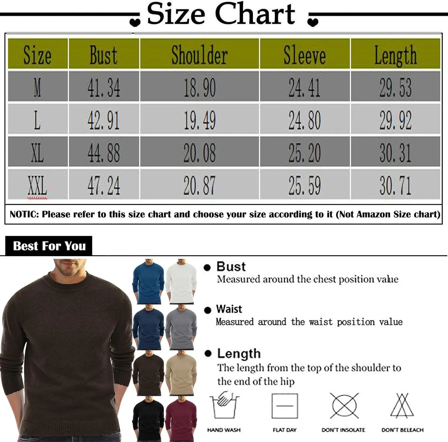Ymosrh Men's Light Sweater Casual Basic Knit Sweaters Long Sleeve Solid Crew Neck Winter Pullover Thermal Tops, M-2XL