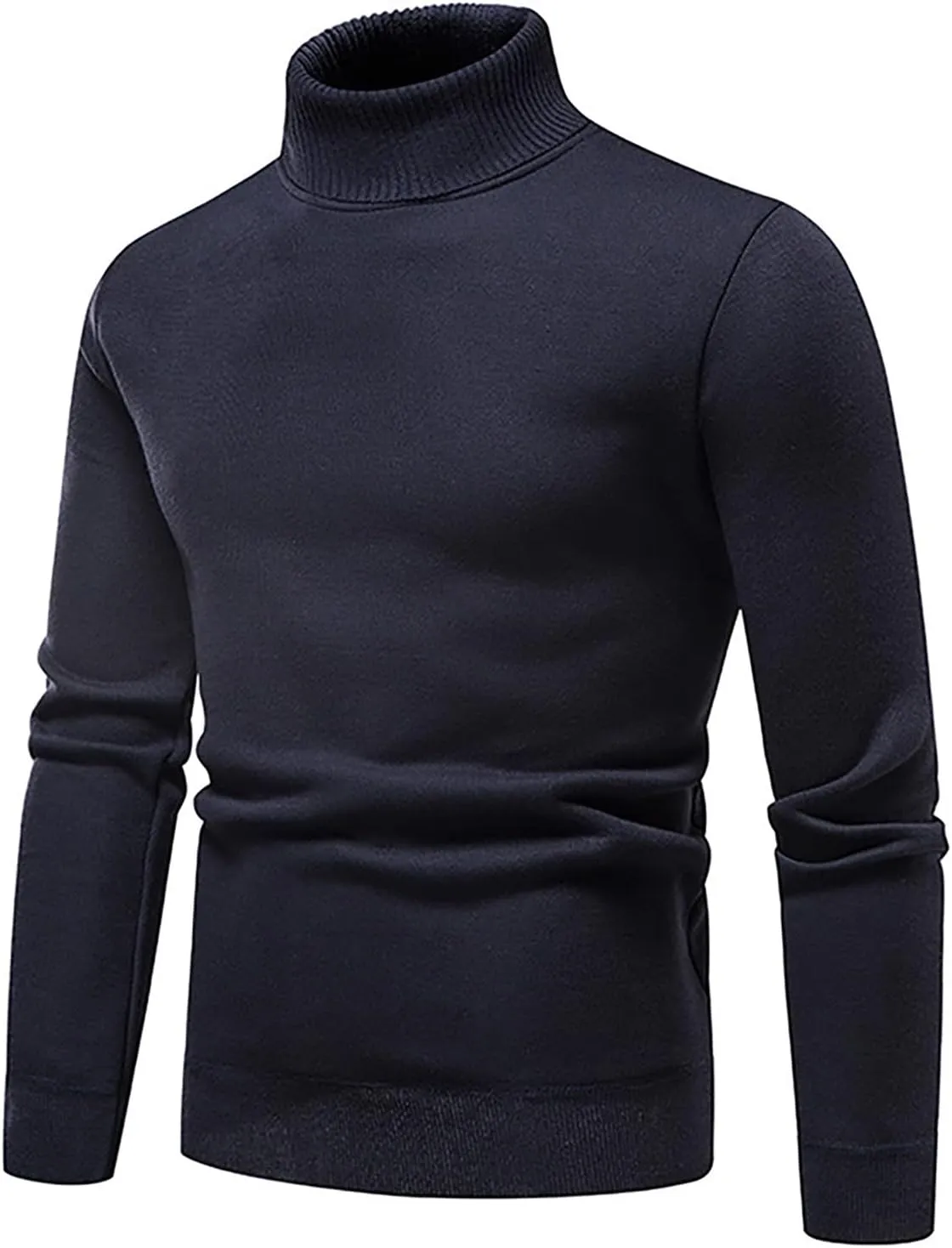 Ymosrh Men's Mock Turtleneck Sweater Casual Long Sleeve Pullover Thermal Ribbed Knit Sweatshirts Warm Sweaters, M-4XL