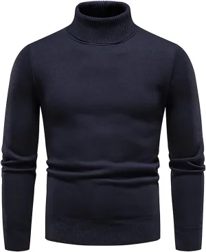 Ymosrh Men's Mock Turtleneck Sweater Casual Long Sleeve Pullover Thermal Ribbed Knit Sweatshirts Warm Sweaters, M-4XL