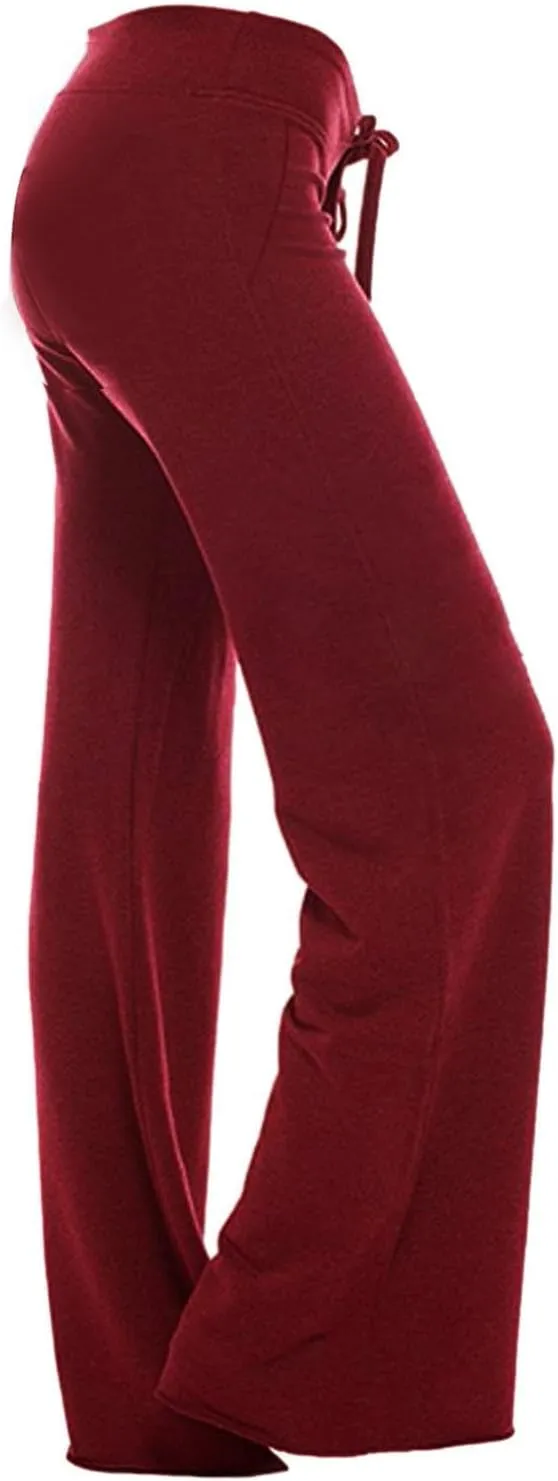 Yoga Pants for Women High Waisted Multiple Pocket Long Pants Comfy Wide Leg Mini Flare Bootcuts Workout Sweatpants