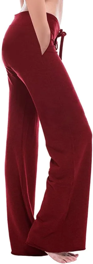 Yoga Pants for Women High Waisted Multiple Pocket Long Pants Comfy Wide Leg Mini Flare Bootcuts Workout Sweatpants
