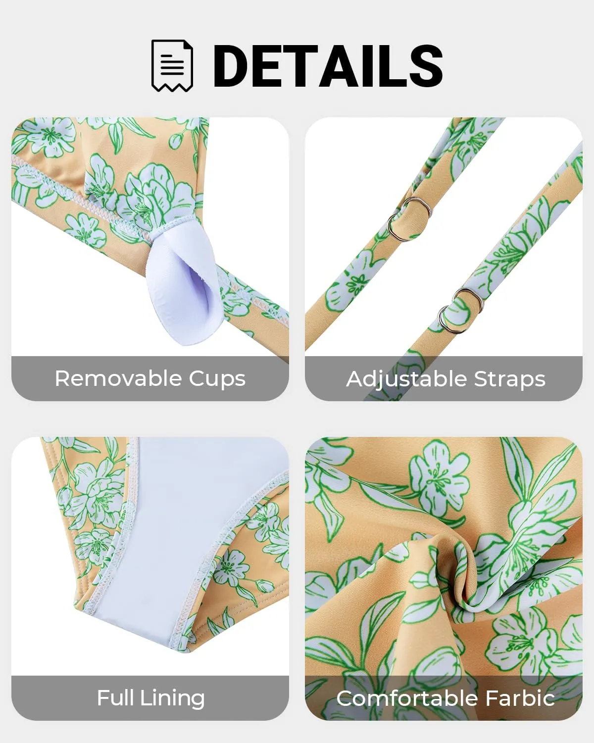 Yonique Women Two Piece Triangle Bikini Set Bathing Suit Sexy Swimsuit Full Coverage Bottom