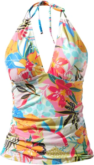 Yonique Women's Halter Tankini Top No Bottom V Neck Swim Top Tummy Control Bathing Suit Top