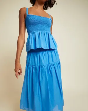 Yumi Smocked Tiered Skirt in Lapis | Lapis