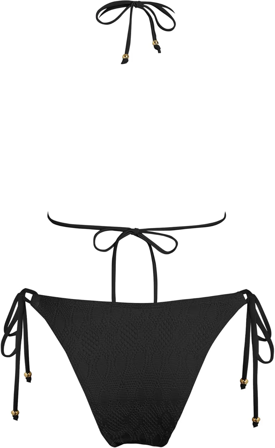 ZAFUL Women's Triangle Crochet String Bikini Sets Halter High Cut Sexy Swimsuits Two Piece Bathing Suits