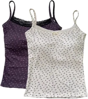 Zcargel Women Tank Top 1/2/4PCS Floral Lace Camisole Hot Girl Thin Straps Camisole Women Summer Tank Tops for 80-120 Lbs