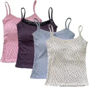 Zcargel Women Tank Top 1/2/4PCS Floral Lace Camisole Hot Girl Thin Straps Camisole Women Summer Tank Tops for 80-120 Lbs